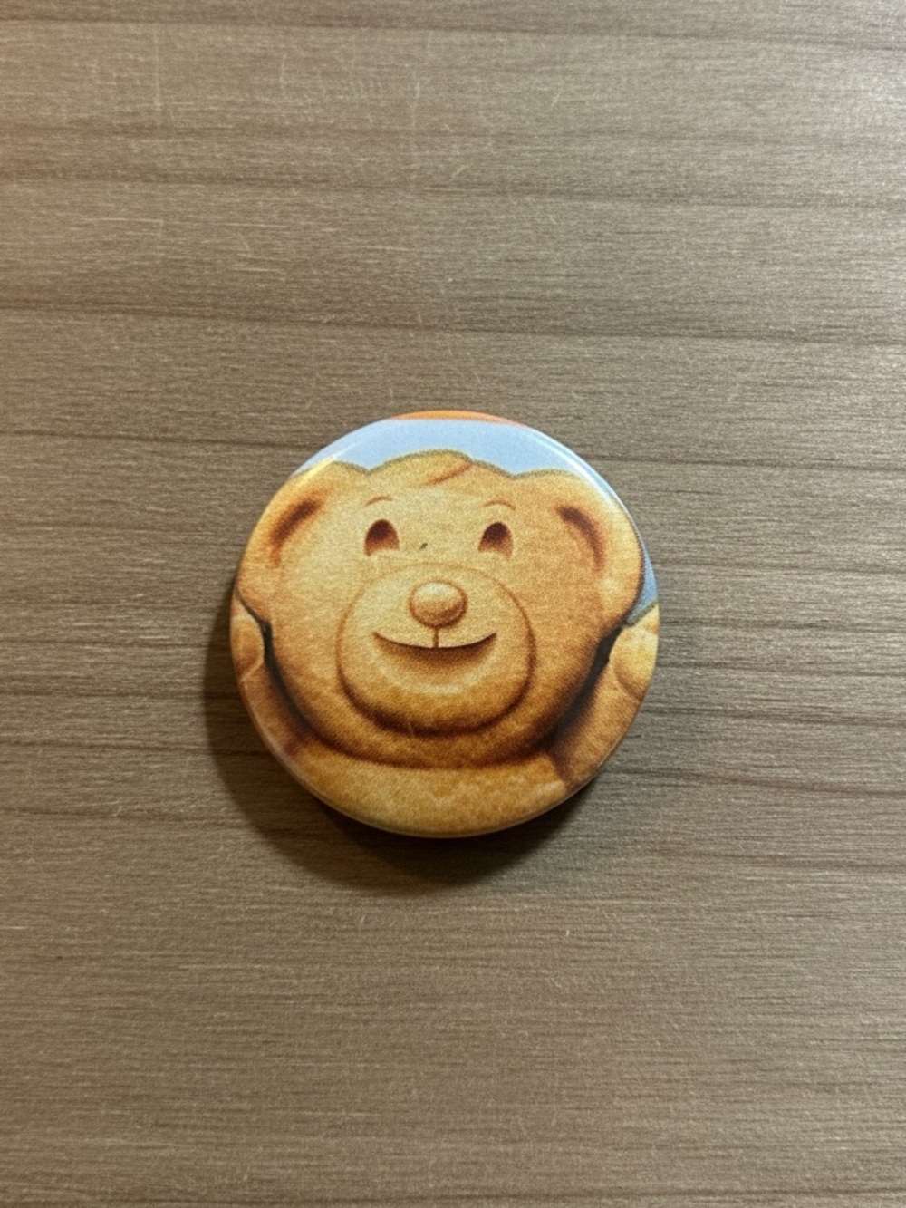 Handmade Teddy Bear Button Pin Teddy Grahams Snack Art 1.25in